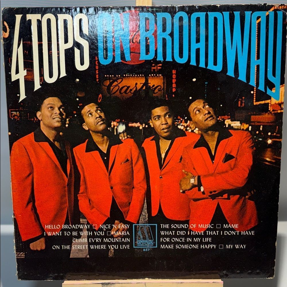 4 Tops on Broadway Vinyl Record - Red and Black Cover